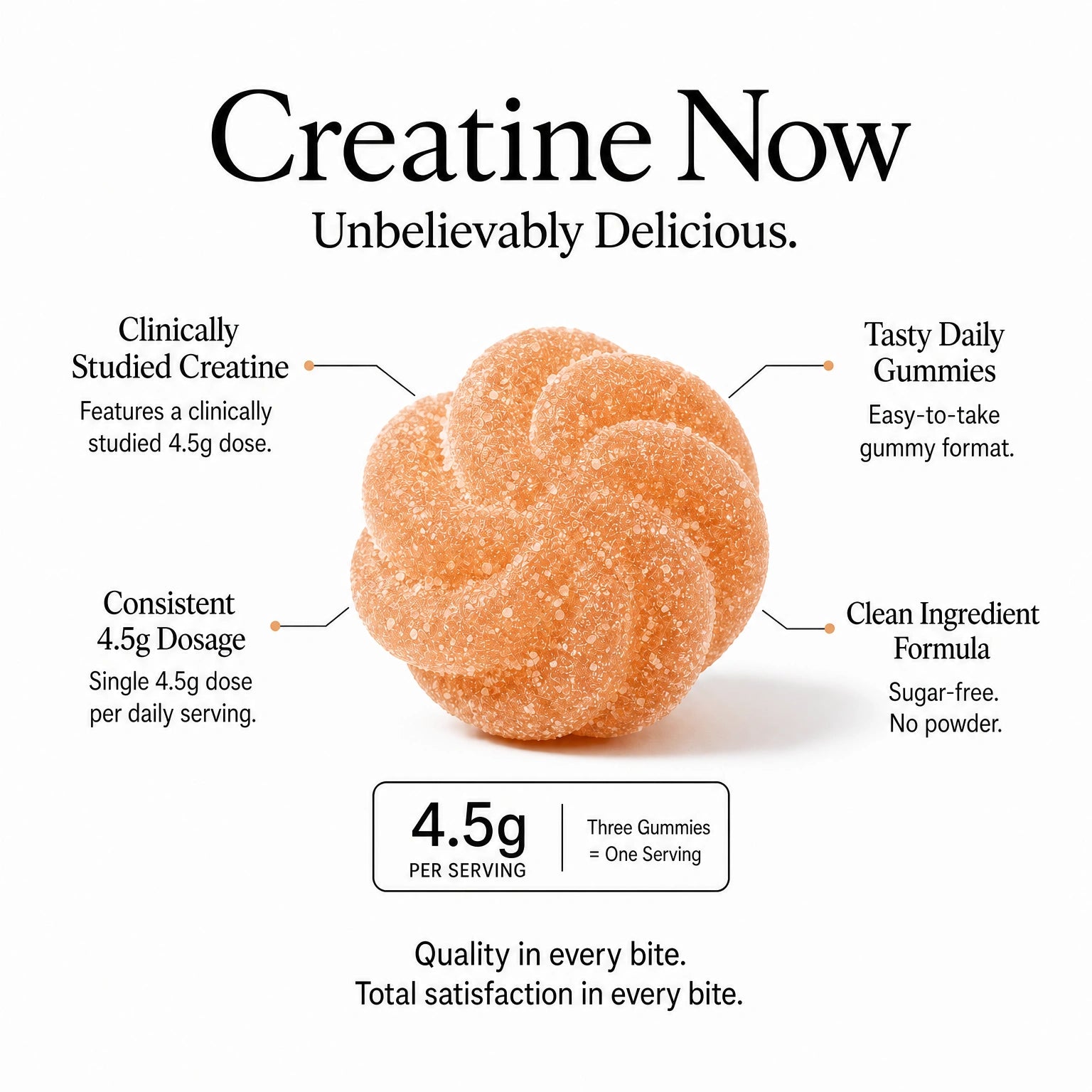 Peach Creatine Monohydrate Gummies