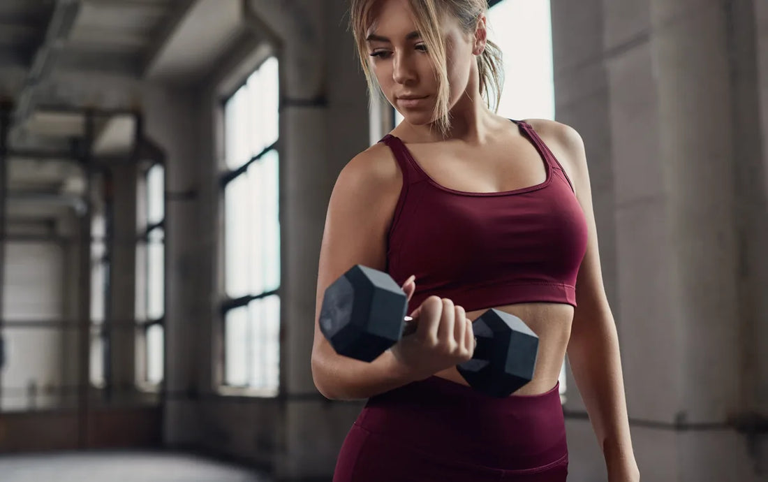 Woman before and after creatine supplementation showing lean muscle progress