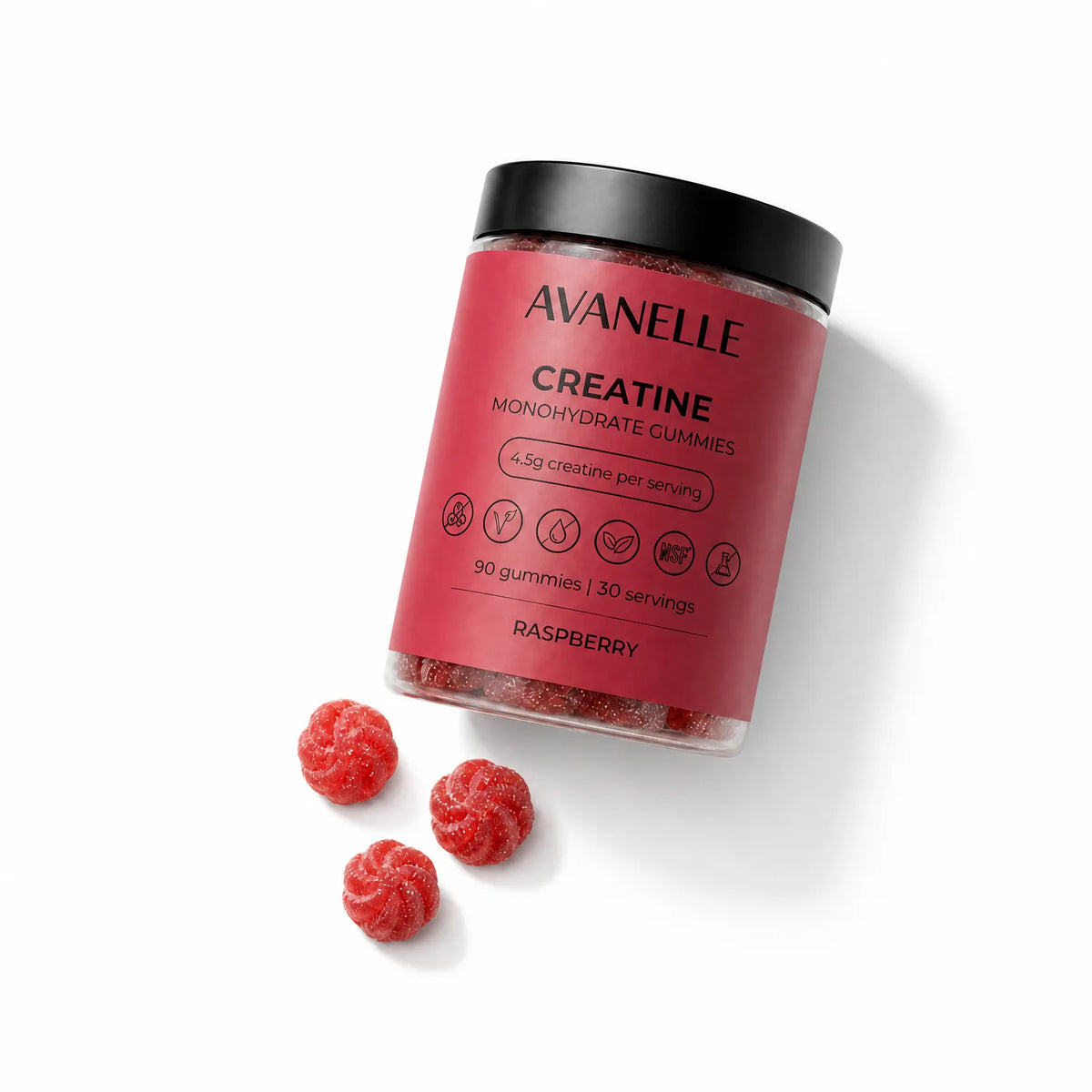 Raspberry Creatine Monohydrate Gummies